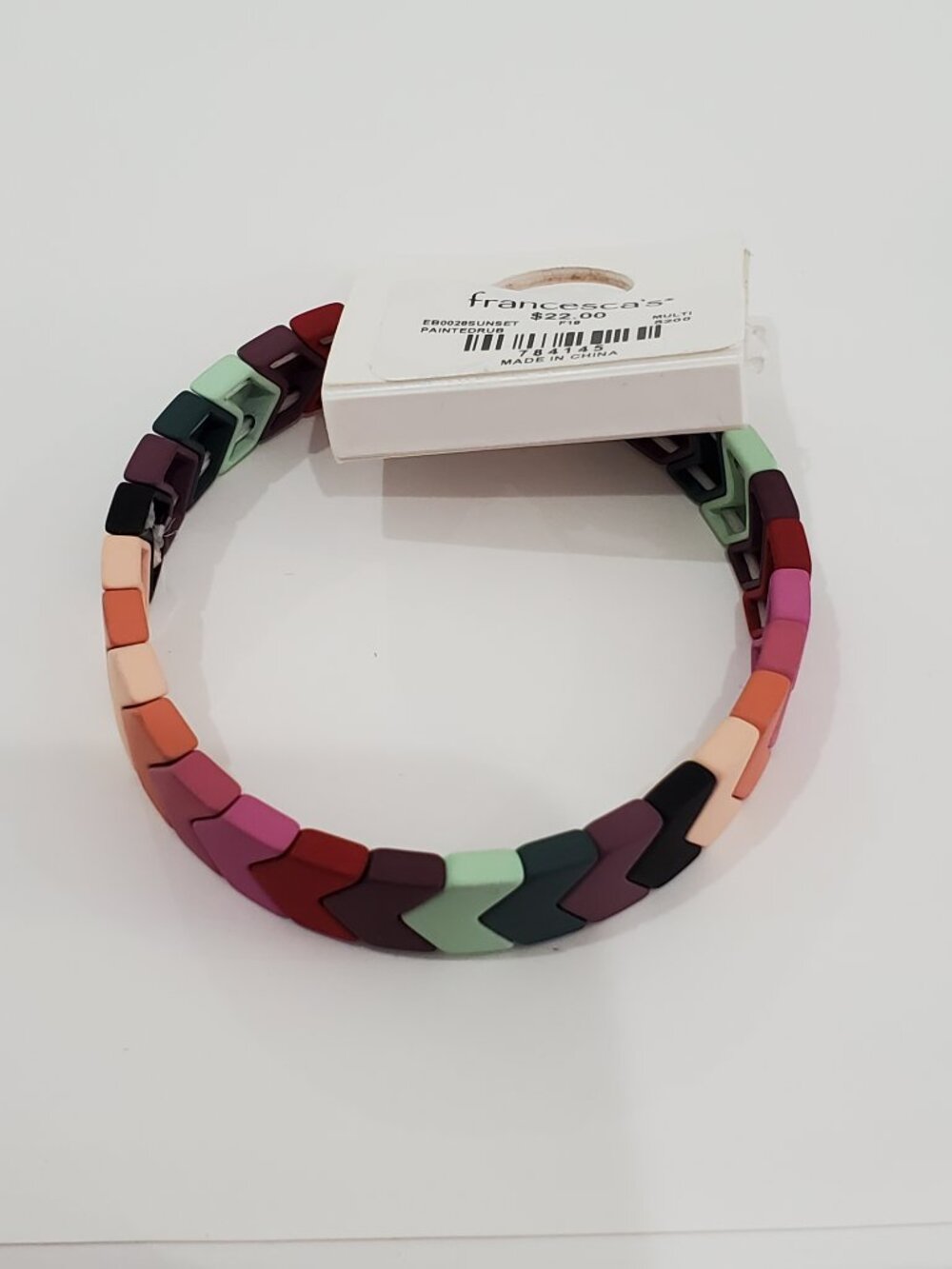 Francesca's Multicolored Earth Sunset Colors Elastic Pull On Bracelet-NWT-784145